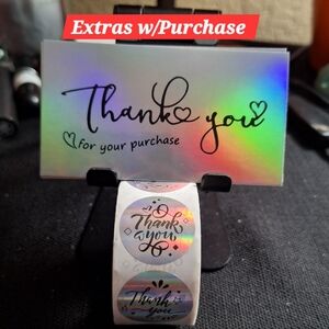 NWT - 550ct. - 50 Halographic Thank You Cards And 500 Thank You Stickers